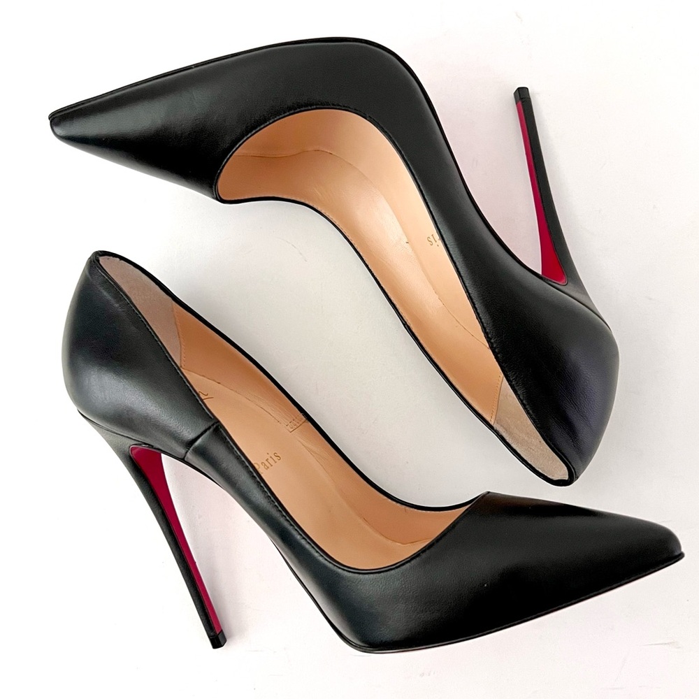 CHRISTIAN LOUBOUTIN | So Kate 120 Black Calf Leather Pumps Stilettos US 9.5 - Picture 6 of 16